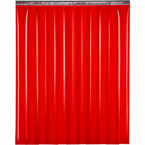 WELDING STRIP DOOR - 6'W X 8'H - 8" RED TINT PVC by TMI, LLC