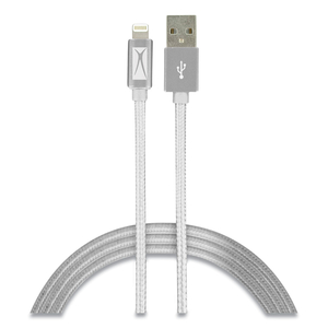 FABRIC LIGHTNING CHARGING CABLE, 6 FT, WHITE by Altec-Lansing