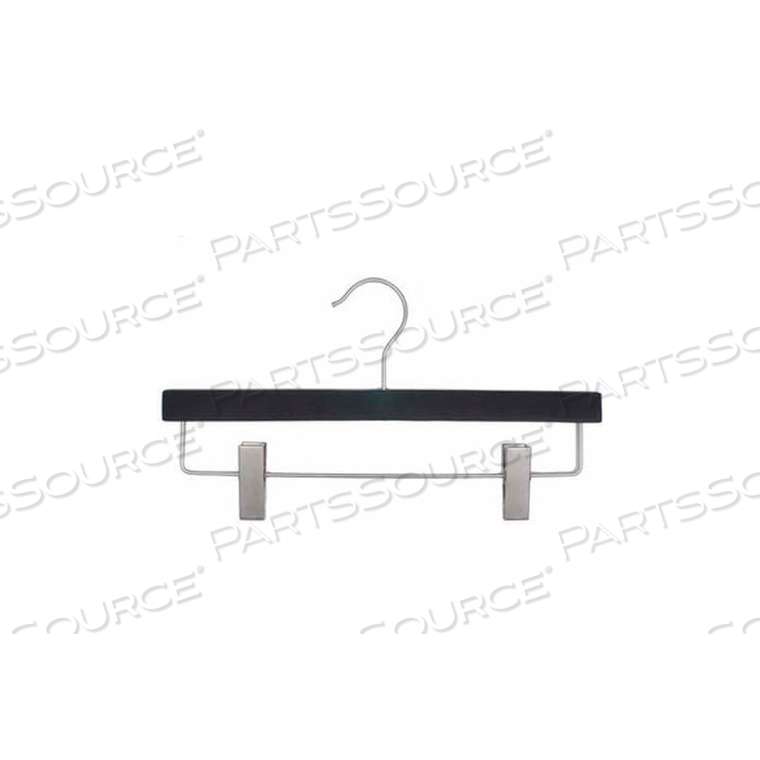 NAHANCO PANT HANGER, 14"L X 1/2"W, WOOD-BK RUBBERIZED, PKG QTY 100 by National Hanger Company Inc.