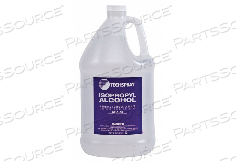 ISOPROPYL ALCOHOL, 1 GAL, BOTTLE, 99.6 TO 100% ISOPROPYL ALCOHOL, CLEAR, ALCOHOL ODOR, 2% LOWER, 12% UPPER FLAMMABILITY by Techspray (ITW) ISOPROPYL ALCOHOL, 1 GAL, BOTTLE, 99.6 TO 100% ISOPROPYL ALCOHOL, CLEAR, ALCOHOL ODOR, 2% LOWER, 12% UPPER FLAMMABILITY by Techspray (ITW)