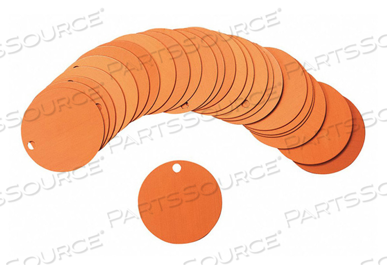 BLK TAG 2 X 2 IN ORN AL RND 3/16 IN PK25 by Brady Americas