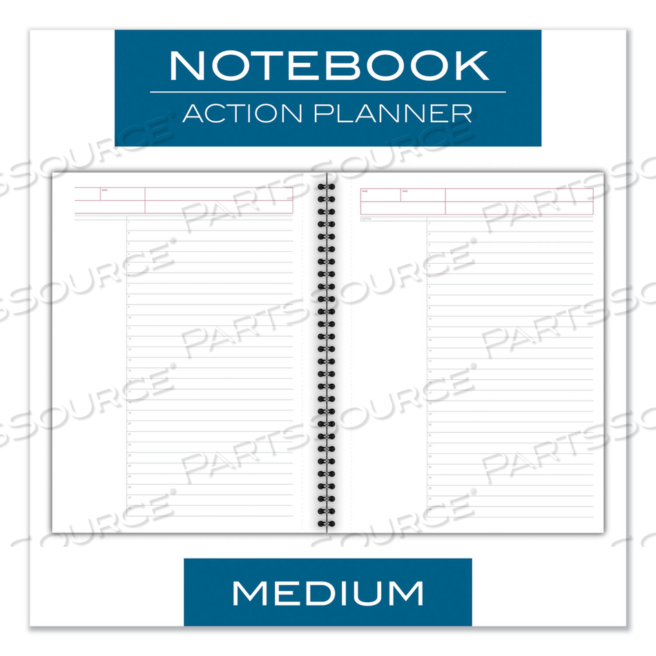 WIREBOUND GUIDED ACTION PLANNER NOTEBOOK, 1 SUBJECT, PROJECT-MANAGEMENT FORMAT, GRAY COVER, 9.5 X 7.5, 80 SHEETS by Cambridge WIREBOUND GUIDED ACTION PLANNER NOTEBOOK, 1 SUBJECT, PROJECT-MANAGEMENT FORMAT, GRAY COVER, 9.5 X 7.5, 80 SHEETS by Cambridge