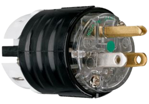 125V 15A NYLON EHU HOSPITAL GRADE PLUG - BLACK by Approved Vendor