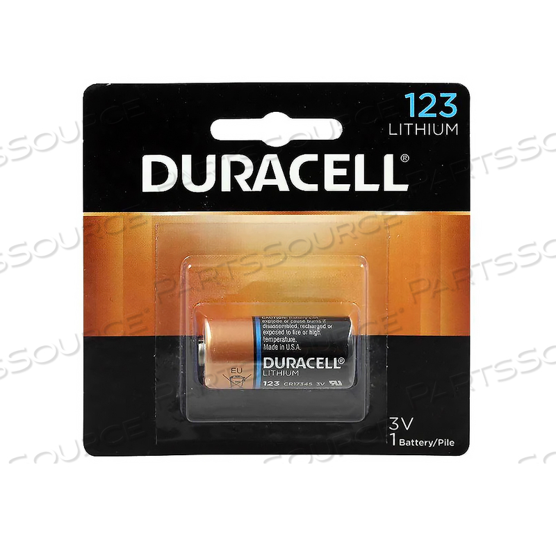 BATTERY; PROFESSIONAL, LITHIUM; PROCELL; 34.5MM HEIGHT; 1550MAH CAPACITY; 17MM DIAMETER; 3V VOLTAGE RATING by Duracell