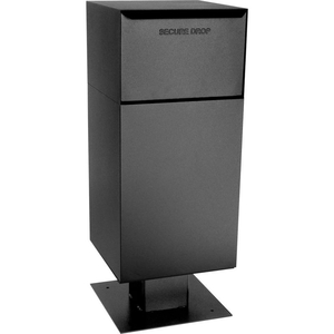 DEPOSIT VAULT MAILBOX AND PARCEL DROP WITH PEDESTAL DVCS0030 - REAR ACCESS - BLACK by Dvault Company