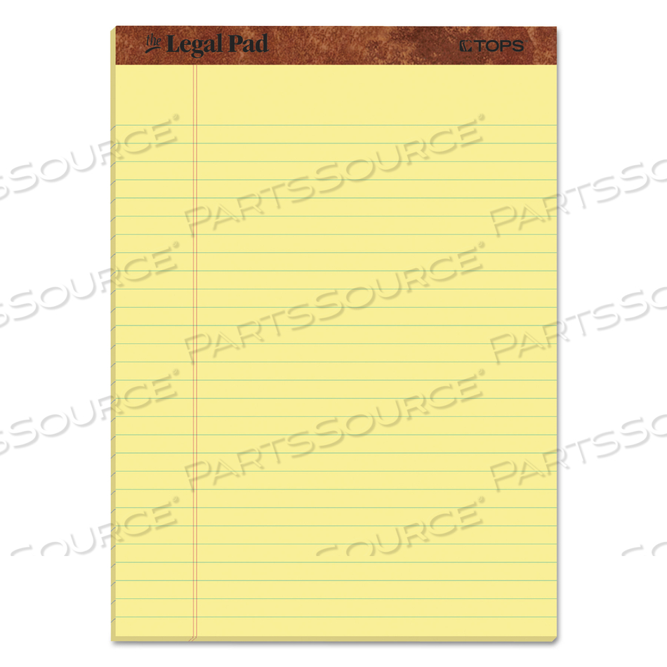 "THE LEGAL PAD" RULED PERFORATED PADS, WIDE/LEGAL RULE, 50 CANARY-YELLOW 8.5 X 11 SHEETS by Tops "THE LEGAL PAD" RULED PERFORATED PADS, WIDE/LEGAL RULE, 50 CANARY-YELLOW 8.5 X 11 SHEETS by Tops