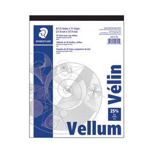 VELLUM TRACING PAPER, 8.5 X 11, WHITE, 50/PAD by Staedtler