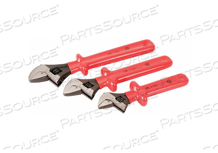 3 PIECE INSULATED ADJUSTABLE WRENCH SET by Wiha Tools