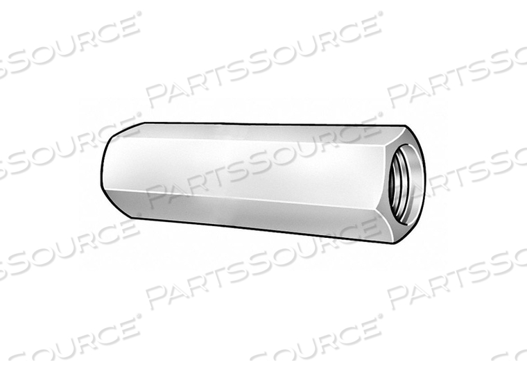 COUPLING NUT, PLAIN, 18-8, STAINLESS STEEL, 3/8"-16 THREAD, 9/16 IN HEX WD, 1 3/4 IN LG, PLAIN by Fabory