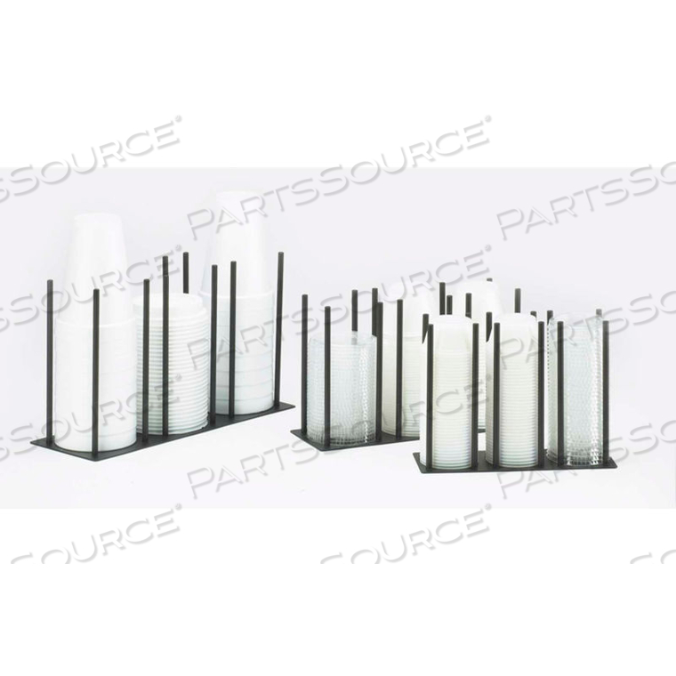 RAMEKIN / LID ORGANIZER UP TO 3" DIAMETER 8-1/8"W X 3"D X 6"H BLACK by Cal Mil Plastics