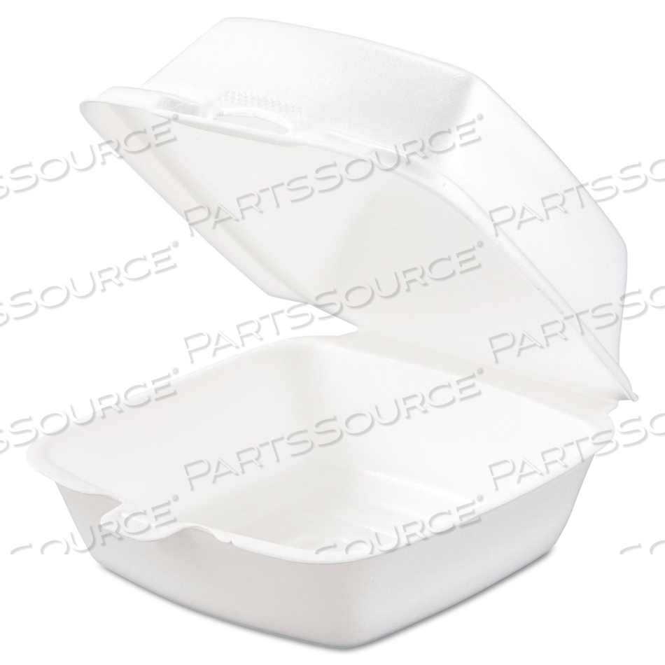FOAM HINGED LID CONTAINERS, 5.38 X 5.5 X 2.88, WHITE by Dart Container Corporation FOAM HINGED LID CONTAINERS, 5.38 X 5.5 X 2.88, WHITE by Dart Container Corporation