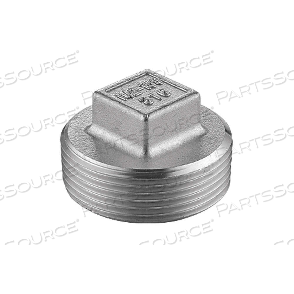 SQUARE HEAD PLUG, 316L STAINLESS STEEL, 3/4 IN FITTING PIPE SIZE, MALE NPT, CLASS 150 by Approved Vendor SQUARE HEAD PLUG, 316L STAINLESS STEEL, 3/4 IN FITTING PIPE SIZE, MALE NPT, CLASS 150 by Approved Vendor