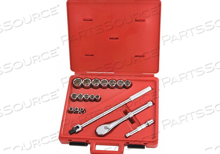 SOCKET WRENCH SET SAE 1/2 IN DR 18 PC 