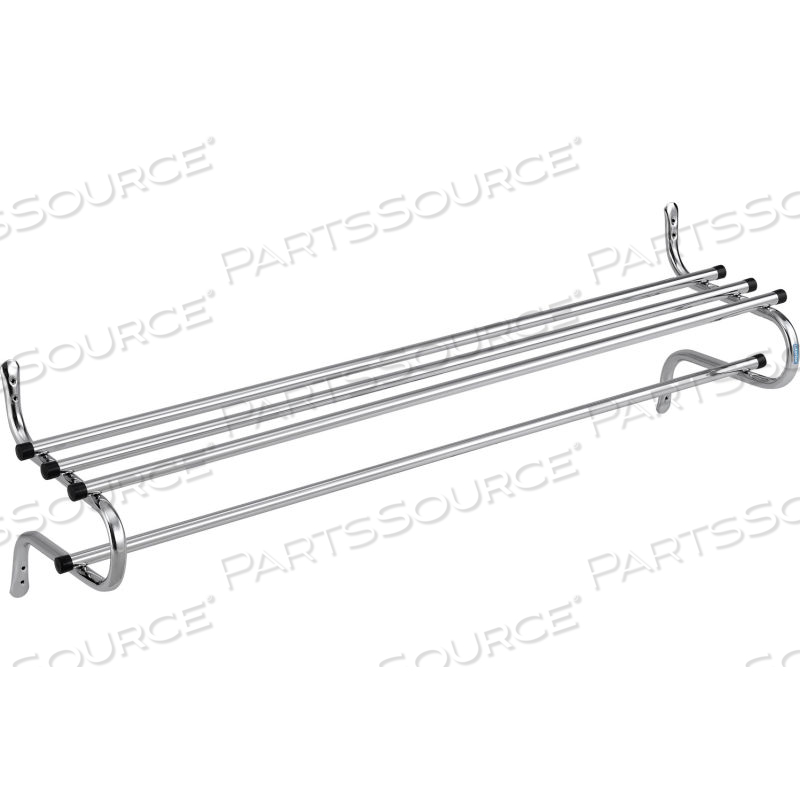 INTERION WALL MOUNT COAT & TOWEL RACK WITH SHELF, 60"W, CHROME by Approved Vendor INTERION WALL MOUNT COAT & TOWEL RACK WITH SHELF, 60"W, CHROME by Approved Vendor