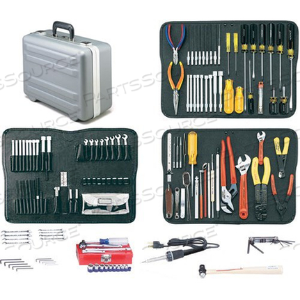 INCH METRIC TOOL KIT, POLYETHYLENE, GRAY, 12-3/4 IN X 8 IN X 17-3/4 IN, 24 LB by JENSEN Tools + Supply Inc. (Formerly Stanley Supply & Services)