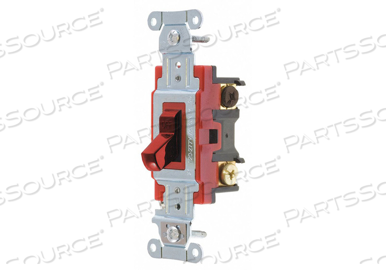 WALL SWITCH, TOGGLE SWITCH, 3-WAY, RED, 20 A, SCREW TERMINALS by Hubbell Power Systems WALL SWITCH, TOGGLE SWITCH, 3-WAY, RED, 20 A, SCREW TERMINALS by Hubbell Power Systems