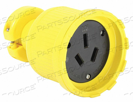 STRAIGHT BLADE CONNECTOR, 10-50R, 50 A, 125/250V AC, 3 POLES, YELLOW by KH Industries