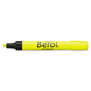 4009 CHISEL TIP HIGHLIGHTER, FLUORESCENT YELLOW INK, CHISEL TIP, YELLOW/BLACK BARREL, DOZEN by Berol