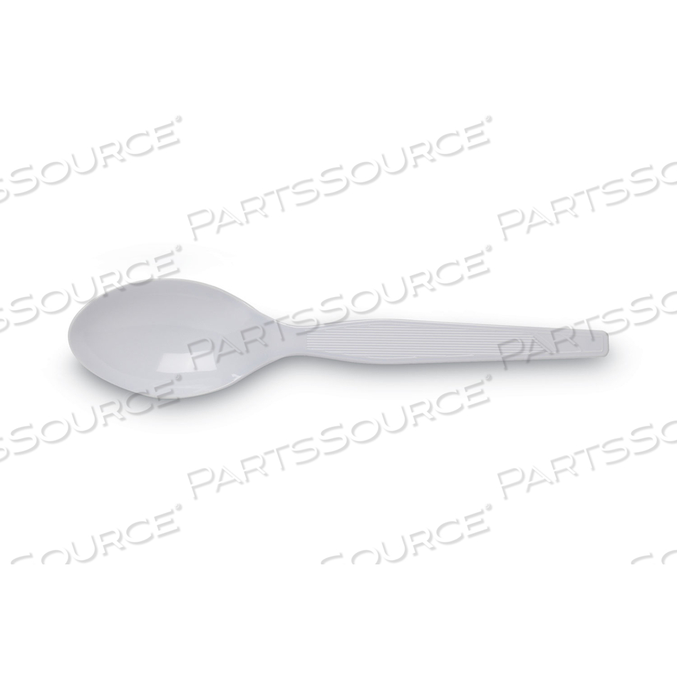 PLASTIC CUTLERY, HEAVY MEDIUMWEIGHT TEASPOONS, WHITE 