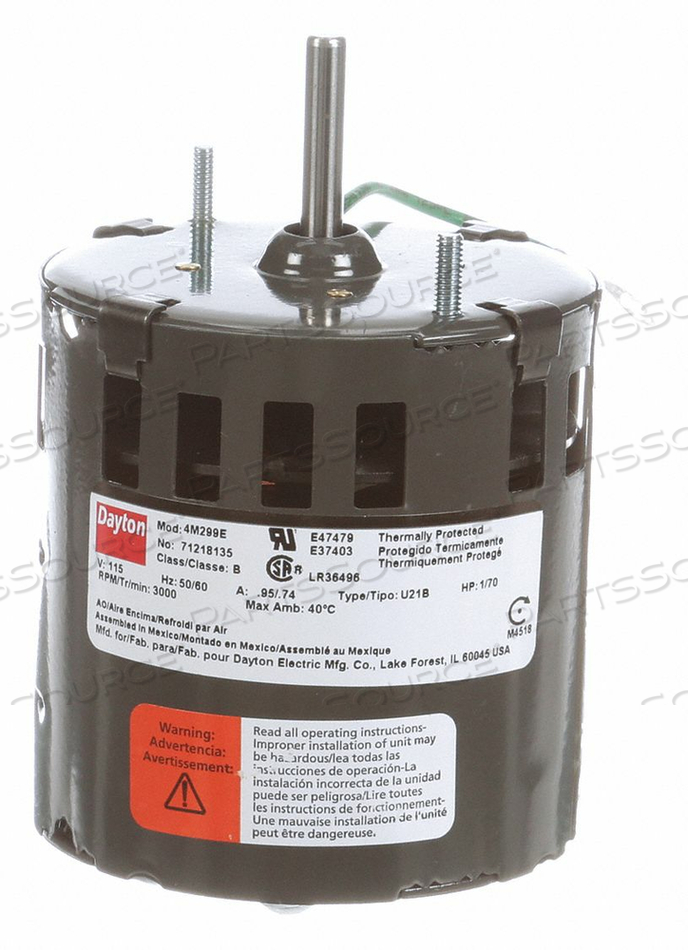 HVAC MOTOR 1/70 HP 3000 RPM 115V 3.3 by DAYTON ELECTRIC MANUFACTURING CO