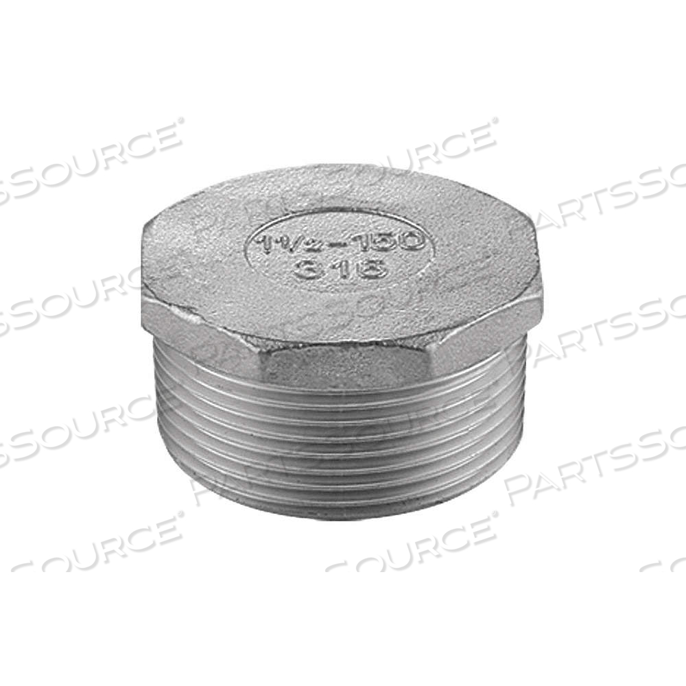 HEX HEAD PLUG, 304 STAINLESS STEEL, 3/4 IN FITTING PIPE SIZE, MALE NPT, CLASS 150, PLUG by Approved Vendor