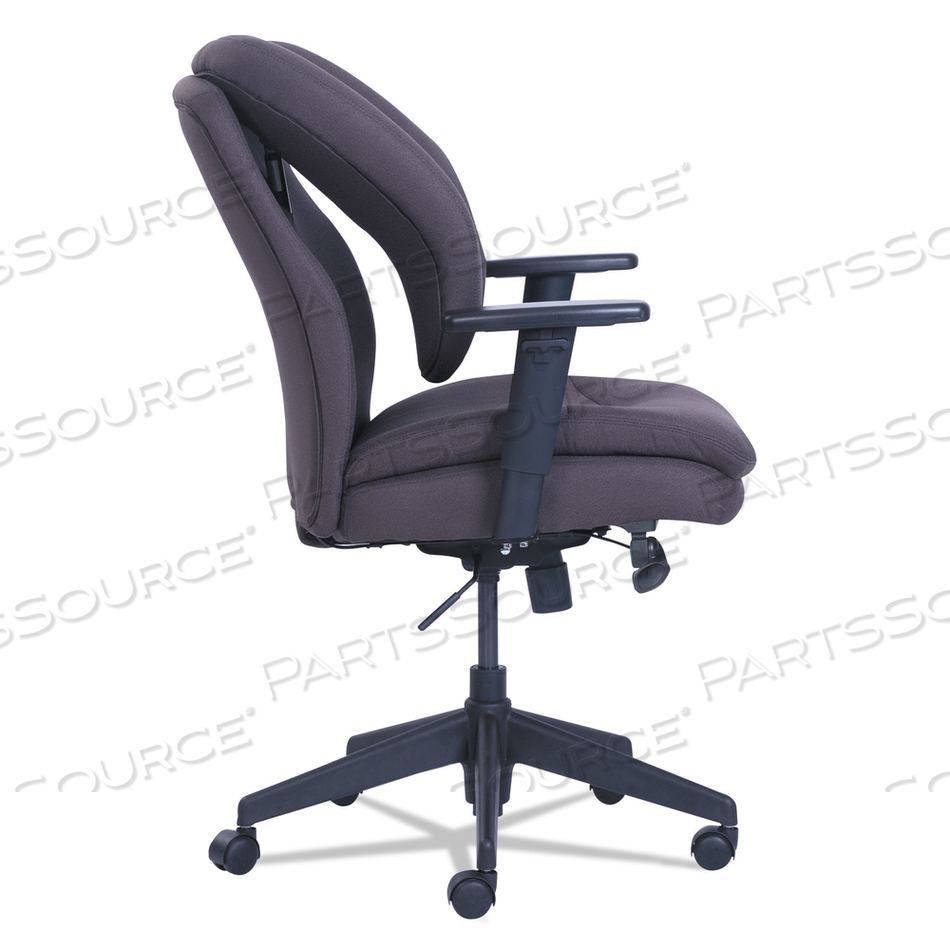 COSSET ERGONOMIC TASK CHAIR, SUPPORTS UP TO 275 LB, 19.5" TO 22.5" SEAT HEIGHT, GRAY SEAT/BACK, BLACK BASE by SertaPedic