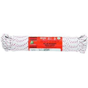 NYLON CORE SASH CORD, 700 LB CAPACITY, 100 FT, 3/16 IN DIA, COTTON, WHITE by Samson Rope