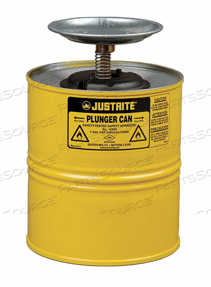 PLUNGER CAN, 1-GALLON, YELLOW by Justrite