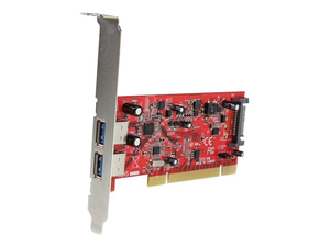 2 PORT PCI SUPERSPEED USB 3.0 ADAPTER CARD WITH SATA POWER - USB ADAPTER - PCI-X LOW PROFILE - USB 3.0 X 2 - RED by StarTech.com Ltd.