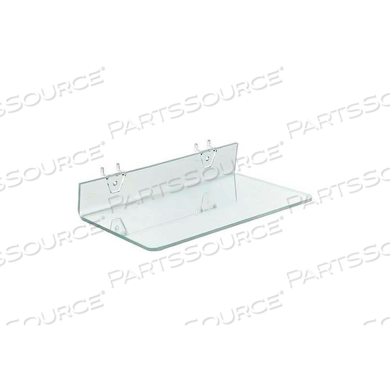 ACRYLIC SHELF FOR PEGBOARD/SLATWALL, 13.5" X 2", CLEAR - PKG QTY 4 by Azar International