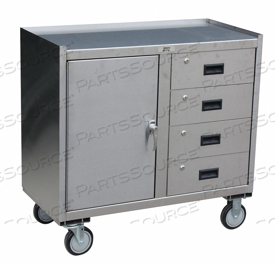 MOBILE CABINET WORKBENCH SS 37 W 21 D by Jamco