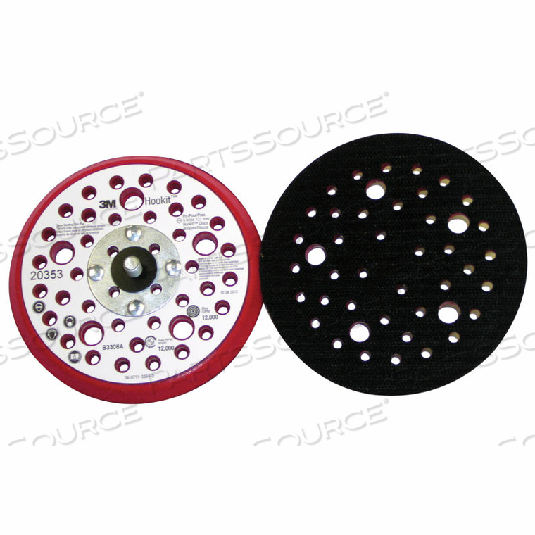 HOOKIT CLEAN SANDING LOW PROFILE DISC PAD 20353, 5" X 3/8" X 5/16-24 EXTERNAL by 3M Consumer