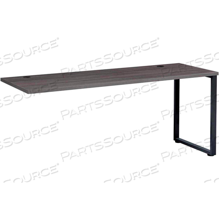 INTERION OPEN PLAN RETURN DESK - 48"W X 24"D X 29"H - CHARCOAL TOP WITH BLACK LEGS by Hirsh