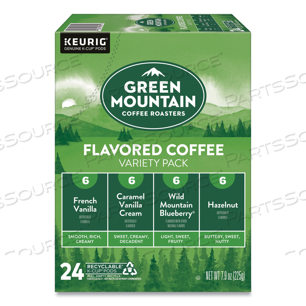 FLAVORED VARIETY COFFEE K-CUPS, ASSORTED FLAVORS, 0.38 OZ K-CUP by Green Mountain Coffee FLAVORED VARIETY COFFEE K-CUPS, ASSORTED FLAVORS, 0.38 OZ K-CUP by Green Mountain Coffee