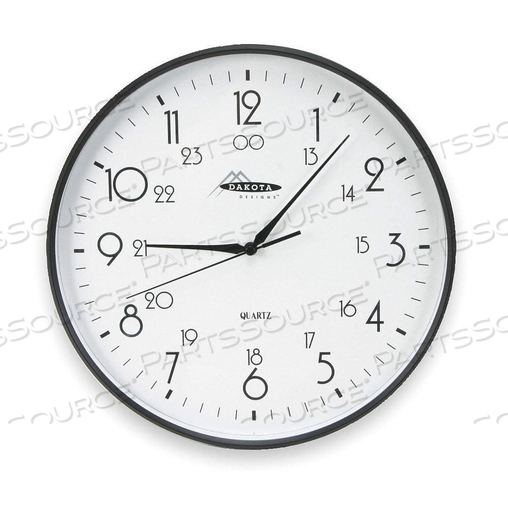 ANALOG CLOCK, MANUAL, QUARTZ MOVEMENT, 11 IN DIA, PLASTIC, BATTERY by Approved Vendor