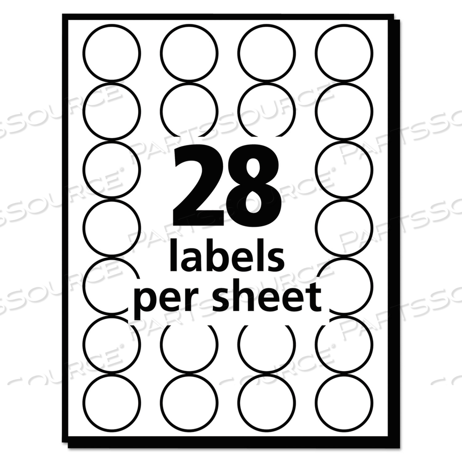 HANDWRITE ONLY SELF-ADHESIVE REMOVABLE ROUND COLOR-CODING LABELS, 0.75" DIA, BLACK, 28/SHEET, (5459) by Avery HANDWRITE ONLY SELF-ADHESIVE REMOVABLE ROUND COLOR-CODING LABELS, 0.75" DIA, BLACK, 28/SHEET, (5459) by Avery