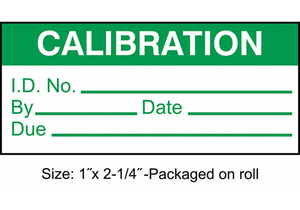 CALIBRATION LABEL ENG GREEN/WHITE PK250 by Strance, Inc.