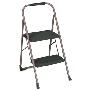 BIG STEP FOLDING STOOL, 2-STEP, 200 LB CAPACITY, 20.5" WORKING HEIGHT, 22" SPREAD, BLACK/GRAY by Cosco