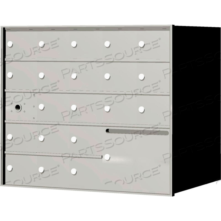 4B+ HORIZONTAL MAILBOX, 28" H, 20 MAILBOX, 1 OUTGOING, FRONT LOAD, ALUMINUM, USPS by Florence Manufacturing Company