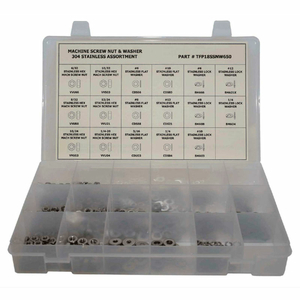 650 PIECE HEX MACHINE SCREW ASSORTMENT - #6 TO 1/4" - 304 STAINLESS STEEL by Titan Fasteners
