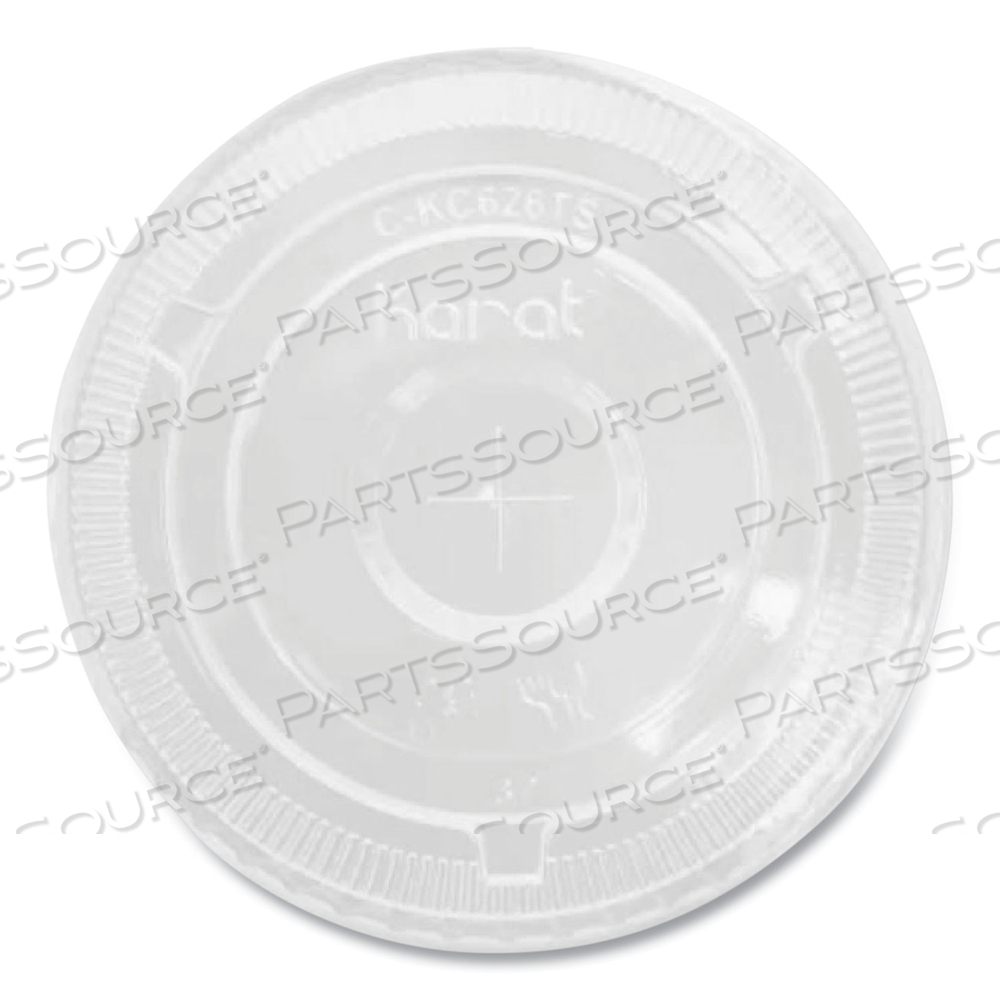 PET LIDS, FLAT WITH STRAW SLOT, FITS 12 OZ TO 24 OZ COLD CUPS, CLEAR by Karat PET LIDS, FLAT WITH STRAW SLOT, FITS 12 OZ TO 24 OZ COLD CUPS, CLEAR by Karat