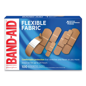 FLEXIBLE FABRIC ADHESIVE BANDAGES, ASSORTED, 100/BOX by Band-Aid