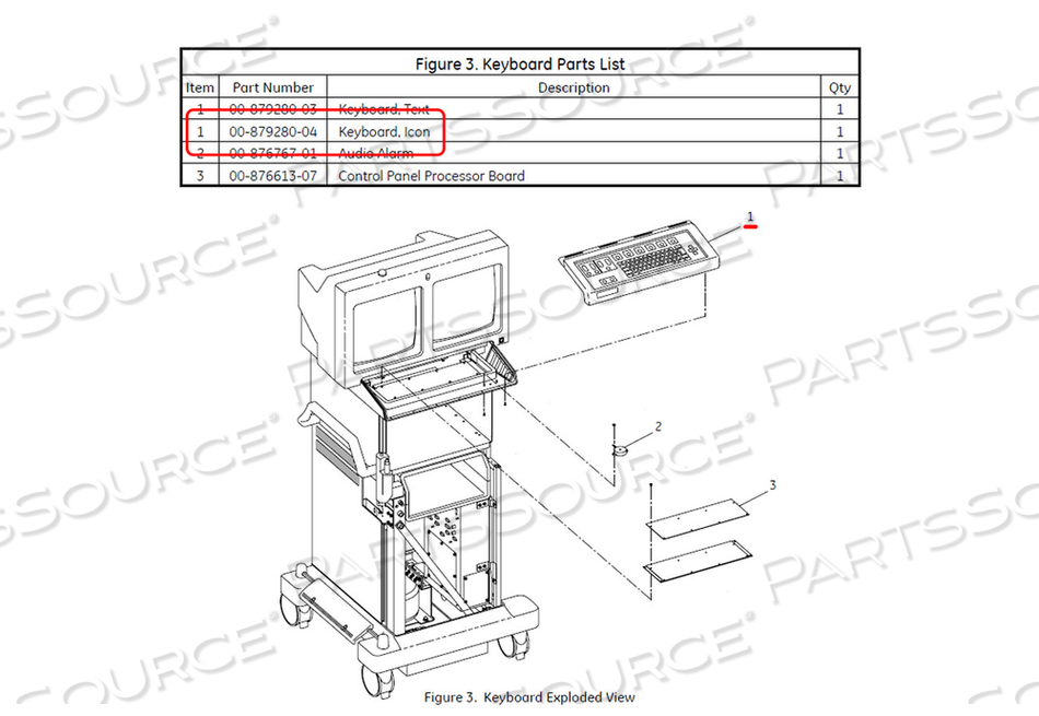 KEYBOARD ASSEMBLY by OEC Medical Systems (GE Healthcare)