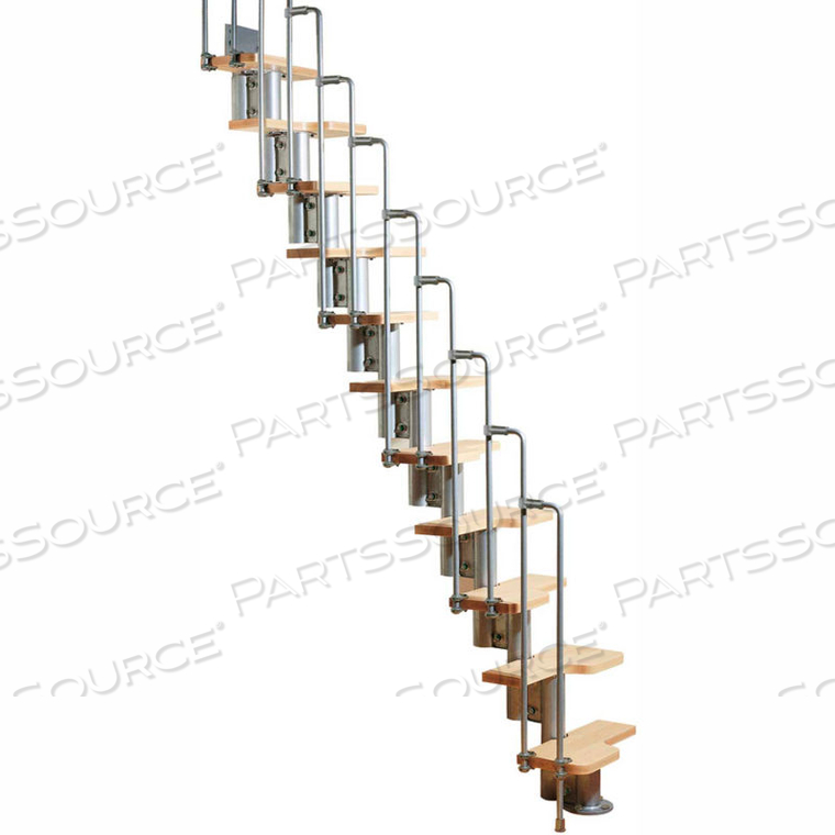 KARINA MODULAR STAIRCASE KIT, (90-15/16" TO 110-1/4"), 24" TREAD, GRAY 