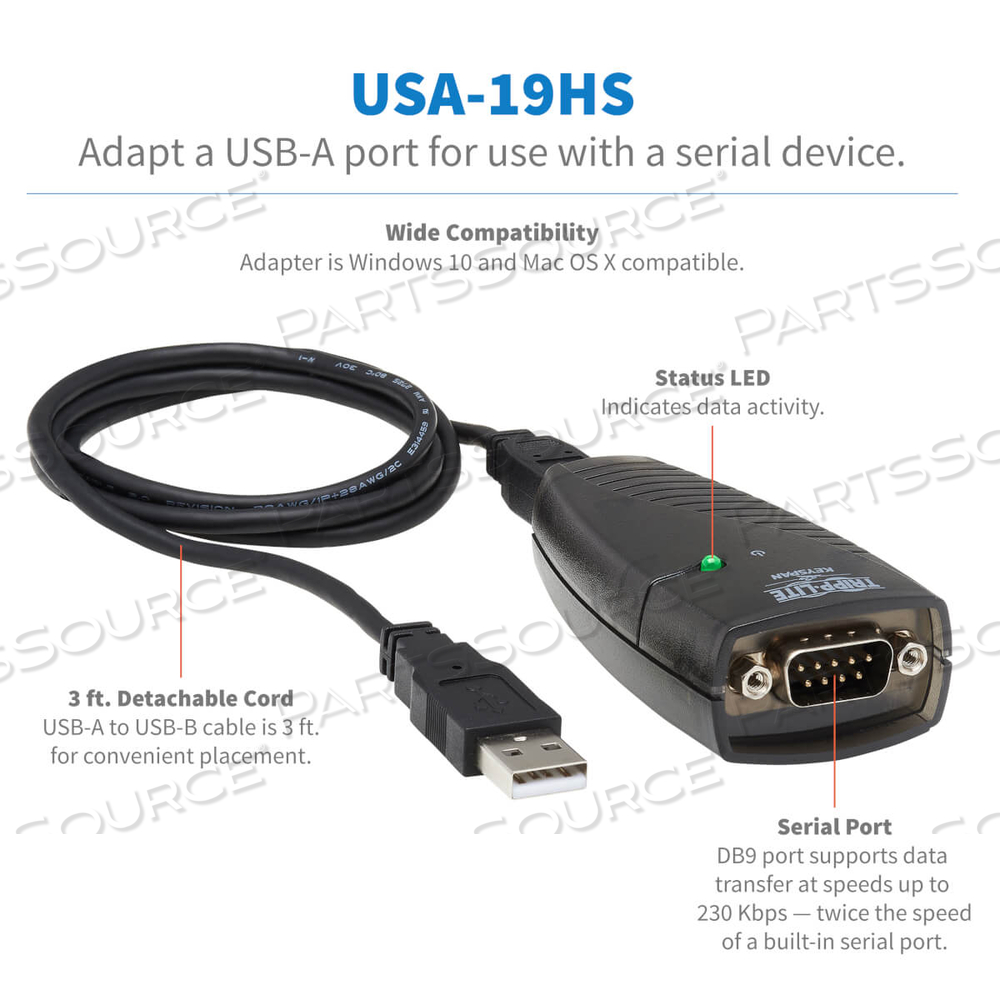 KEYSPAN HI SPEED USB SERIAL ADAPTER, PC MAC, SUPPORTS CISCO BREAK SEQUENCE by Tripp Lite