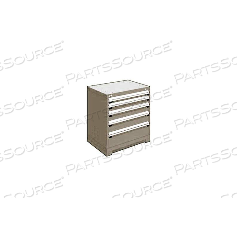 HEAVY DUTY MODULAR DRAWER CABINET 5 DRAWER BENCH HIGH 30"W - LIGHT GRAY by Rousseau Metal Inc. HEAVY DUTY MODULAR DRAWER CABINET 5 DRAWER BENCH HIGH 30"W - LIGHT GRAY by Rousseau Metal Inc.