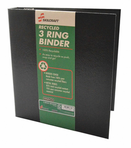 3-RING BINDER 1-1/2 BLACK by Ability One