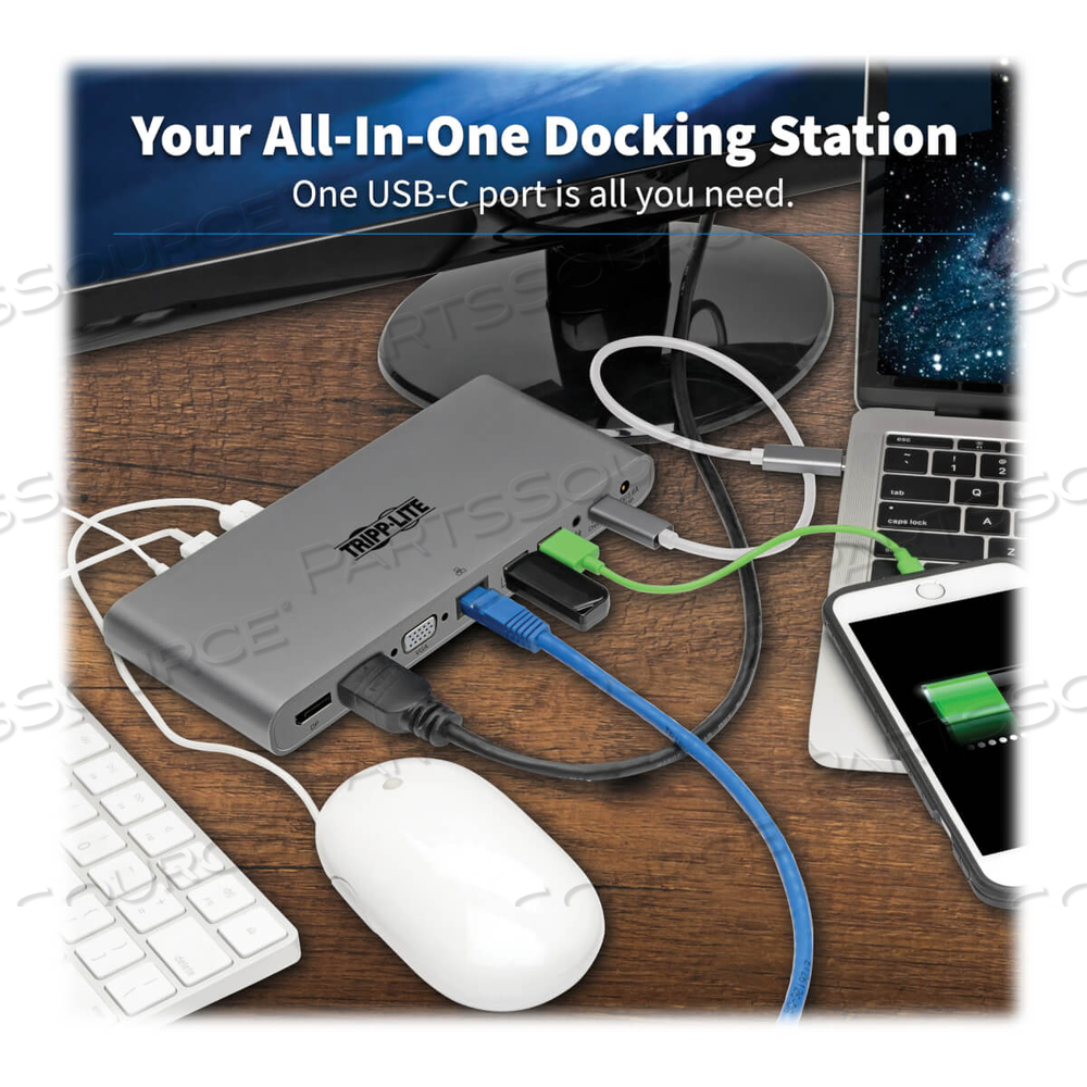USB C DOCKING STATION WITH USB HUB by Tripp Lite