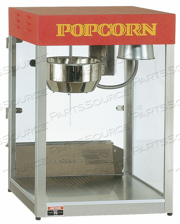 POPCORN MAKER 12 OZ. 120V SILVER/RED by Cretors POPCORN MAKER 12 OZ. 120V SILVER/RED by Cretors
