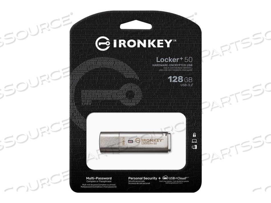 IRONKEY LOCKER+ 50, USB FLASH DRIVE, ENCRYPTED, 128 GB, USB 3.2 GEN 1 by Kingston Technology IRONKEY LOCKER+ 50, USB FLASH DRIVE, ENCRYPTED, 128 GB, USB 3.2 GEN 1 by Kingston Technology
